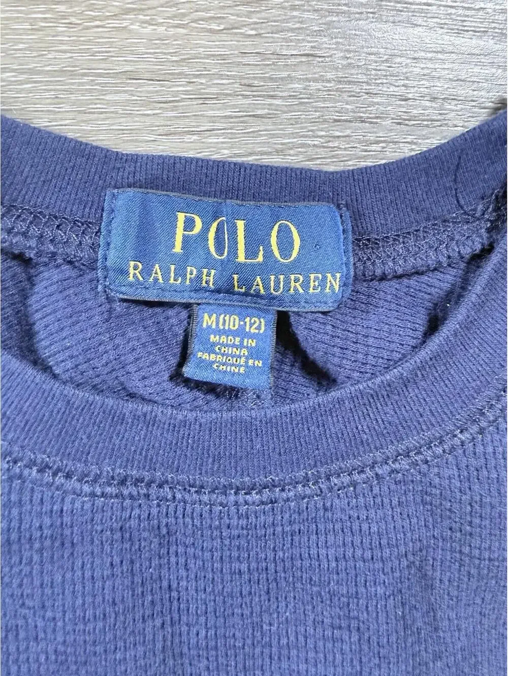 Polo Ralph Lauren Boy Navy Blue Cotton Waffle-Knit Pullover Sweater Size 10/12